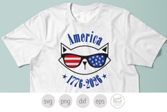 Patriotic Cat in Sunglasses Svg. America 1776 to 2026 Png Product Image 4