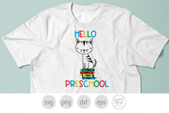 Hello Pre-School Svg. Cat with Crayons Png Clip Art Product Image 4