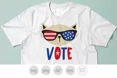 Vote Svg, Cat Lady Svg, Patriotic Cat in Sunglasses Svg Product Image 2