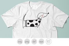 Dachshund SVG, Dog in Spotted Sweater Png Product Image 5