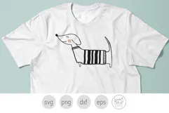 Dachshund SVG, Dog in Striped Sweater Png Product Image 2