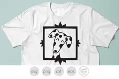 Dalmatian Doodle SVG, Framed Dalmatian Png for Sublimation Product Image 3