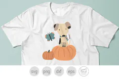 Fall Dog and Pumpkins Svg and Png. Autumn Puppy Clipart Product Image 8