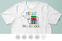 Hello Preschool Svg. Dog with Crayons Png Clipart. Product Image 3