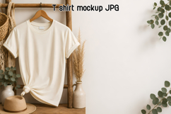 Neutral T-Shirt Mockup | Blank Shirt Lifestyle Mockup Product Image 1