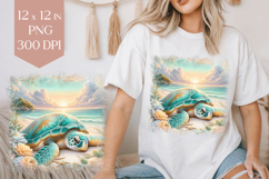 Sea Turtle Shirt PNG, 12x12 Sublimation Design for T-Shirts Product Image 1