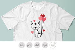 Cat Valentine Svg Cut File, Valentine Kitty Png Clip Art Product Image 5