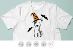 Witch Puppy Svg, Halloween Dog with Bats Clipart Png Product Image 3