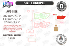 Valentine’s Day Mini Flags Laser Cut Bundle | Tabletop Decor Product Image 2