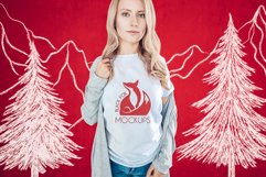 Christmas Xmas Winter White women t-shirt model mockup JPEG Product Image 1