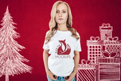 Christmas Xmas Winter White women t-shirt model mockup JPEG Product Image 1