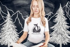 Christmas Xmas Winter White women t-shirt model mockup JPEG Product Image 1