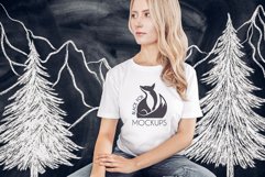 Christmas Xmas Winter White women t-shirt model mockup JPEG Product Image 1