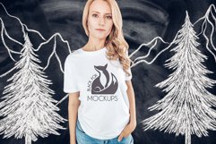 Christmas Xmas Winter White women t-shirt model mockup JPEG Product Image 1