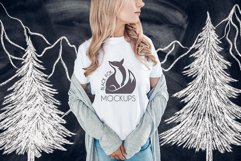 Christmas Xmas Winter White women t-shirt model mockup JPEG Product Image 1