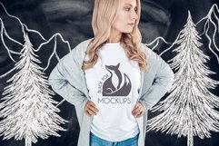 Christmas Xmas Winter White women t-shirt model mockup JPEG Product Image 1