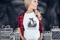 Christmas Xmas Winter White women t-shirt model mockup JPEG Product Image 1