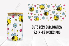 Bees Libbey Glass Sublimation Summer PNG Design Product Image 1