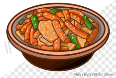 Spicy red chili tteokbokki PNG SVG clipart korean food snack Product Image 1