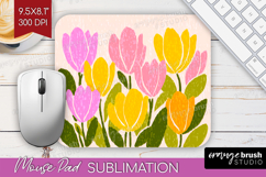 Tulip Modern Floral Mouse Pad Sublimation Sping Flower Product Image 1