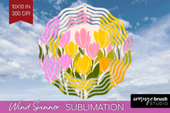 Tulip Modern Floral Wind Spinner Sublimation PNG Sping Product Image 1