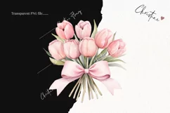 Watercolor Pink Tulips PNG | Spring PNG Product Image 2