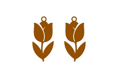 Tulip Flower Earrings - Laser Cut SVG Template Product Image 2