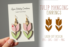 Tulip Flower Earrings - Laser Cut SVG Template Product Image 1