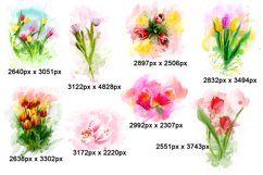 Tulip Floral Watercolor Sublimation Clipart PNG Product Image 2