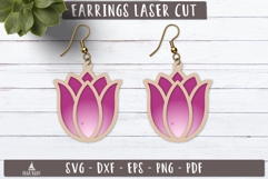 Tulip Flower Earrings SVG Laser Cut design