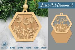 Tulip flower Laser Cut Ornament SVG Product Image 1
