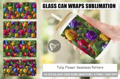 Glass Can Wraps Tulip Flower Pattern Product Image 1