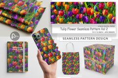 Digital Paper Tulip Flower Pattern Product Image 1