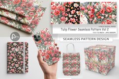 Digital Paper Tulip Pattern Product Image 1