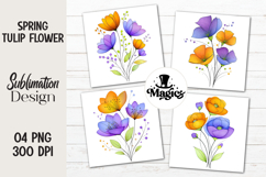 Tulip Flower Spring Clipart PNG Product Image 1