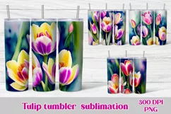 Spring flowers tumbler sublimation design wrap 20 Oz, tulip tumbler wrap design, spring flowers sublimation, mothers day tumbler wrap.
