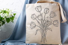 Tulip Flowers Svg,4 Flower Svg Cut Files Product Image 2