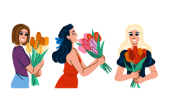 feminine tulip woman vector Product Image 1