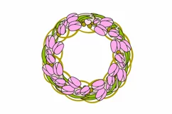 3D Tulip Wreath Laser Cut SVG - Laser Cutting Floral Design Product Image 2