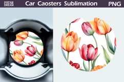 Tulip Car Coaster | Flowers Coaster | Car Coaster Product Image 1
