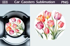 Tulip Car Coaster | Flowers Coaster | Car Coaster Product Image 1