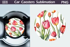 Tulip Car Coaster | Flowers Coaster | Car Coaster Product Image 1