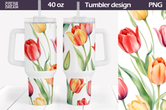 Watercolor Tulip Tumbler 40 Oz | Spring Floral Tumbler 40 Oz Product Image 1