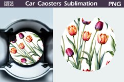 Tulip Car Coaster | Flowers Coaster | Car Coaster Product Image 1