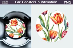 Tulip Car Coaster | Flowers Coaster | Car Coaster Product Image 1