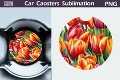 Tulip Car Coaster | Flowers Coaster | Car Coaster Product Image 1