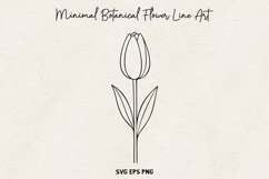 Minimal Botanical Flower SVG, Thin Line Floral Outline, PNG. Product Image 1