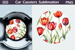Tulip Car Coaster | Flowers Coaster | Car Coaster Product Image 1