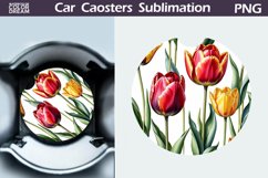 Tulip Car Coaster | Flowers Coaster | Car Coaster Product Image 1