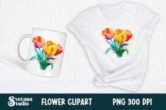 Tulip flower clipart PNG | Tulip flower sublimation Product Image 1